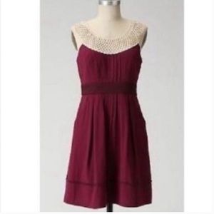 FLOREAT Betine Burgundy Lace Collar Dress